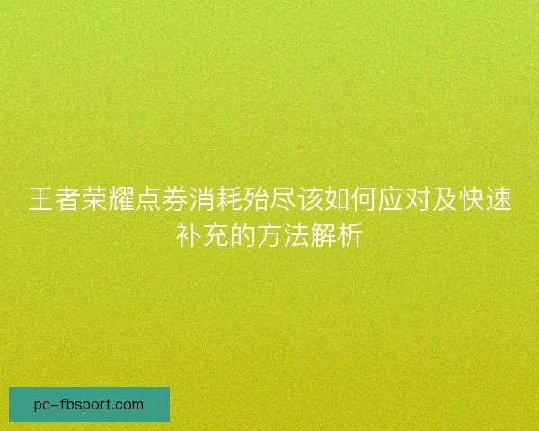 王者荣耀点券消耗殆尽该如何应对及快速补充的方法解析