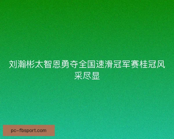 刘瀚彬太智恩勇夺全国速滑冠军赛桂冠风采尽显